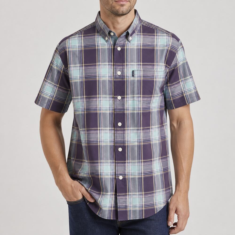 Pendleton Shirt Mens XL Blue Teal Check 100% Cotton Pocket Classic Button-Down